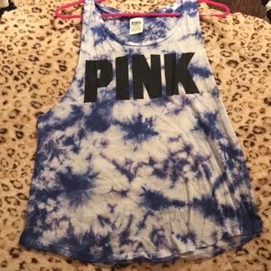 PINK tie dye muscle tank